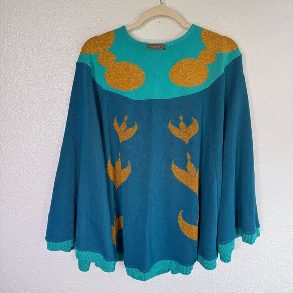 Elhoffer Design Cape Sweater Womens Russian Princess Knit Cardigan Costume Anya - Picture 2 of 12
